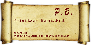 Privitzer Bernadett névjegykártya